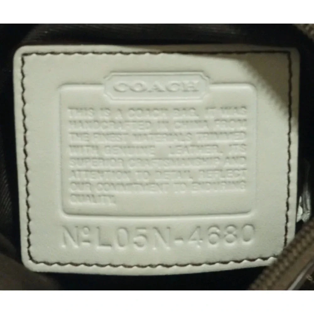 Coach Signature Canvas Crossbody  Zip Top Closure
